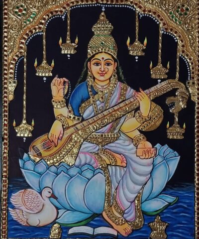 Saraswathi Devi Tanjore Painting