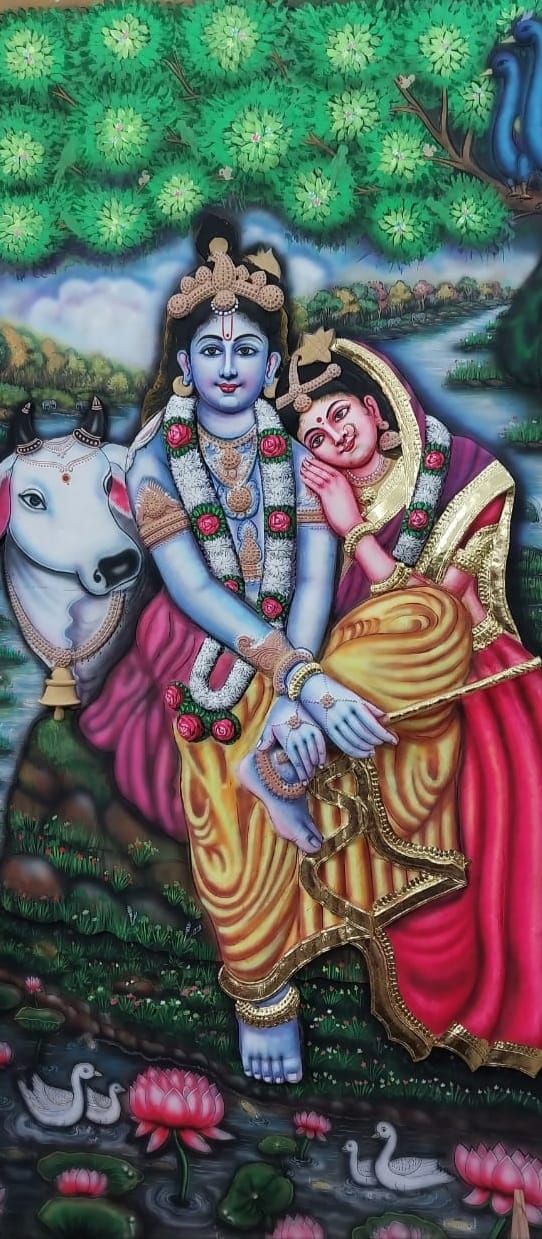 Radha Krishna Tanjore Painting