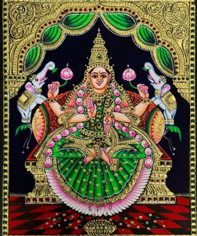 Gaja Lakshmi Tanjore Painting